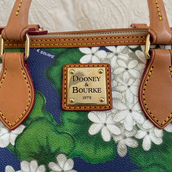 Dooney & Bourke Blue Green Floral Satchel - Picture 2 of 12